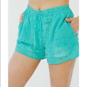 Plum pretty sugar pajama shorts turquoise orbit
